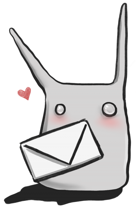 little monster holding mail